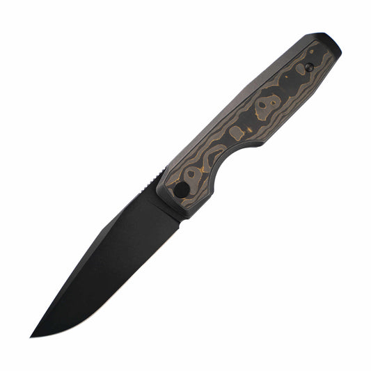 Vero Engineering Isotope Mini Gold Camo FatCarbon, Blackwash M390